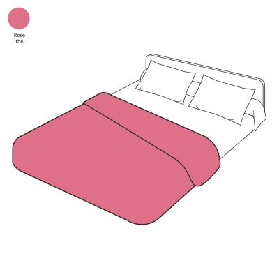 Housse de couette uni rose thé percale 200x200 - Sylvie Thiriez