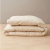 Housse édredon uni percale lavée Beige épeautre