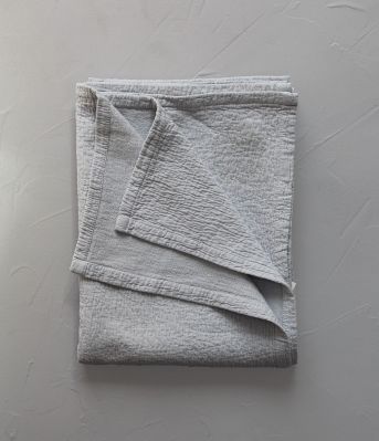 Jeté de lit Nomade coton gris Berlin 260x240 - Sylvie Thiriez
