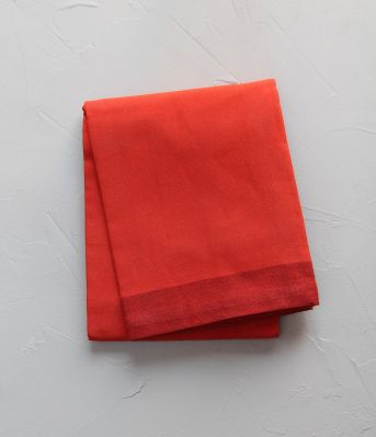 Nappe A l'improviste coton orange paprika 170x170 - Sylvie Thiriez