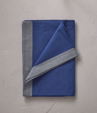 Nappe Improviste en coton coloris bleu 170x170 - Sylvie Thiriez