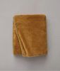 Plaid Bien au chaud en polyester caramel 150x175