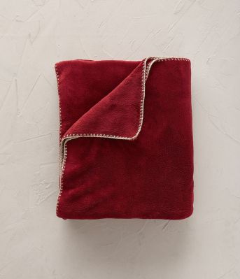Plaid Bien au chaud en polyester rouge massaï 150x175 - Sylvie Thiriez