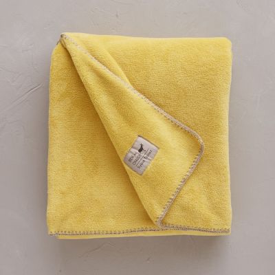Plaid Bien au chaud velours polyester jaune Sunlight 150x175 - Sylvie Thiriez