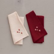 Serviette de table Blossom Cassis lin/coton 47x47 - Sylvie Thiriez