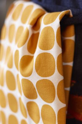 Serviette de table Touloulou coton imprimé gros pois jaunes - Sylvie Thiriez