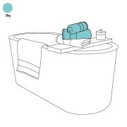 Serviette de toilette unie Sky 50x100 - Sylvie Thiriez