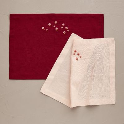 Set de table Blossom Cassis lin/coton 35x50 - Sylvie Thiriez