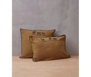 Taie d'oreiller Highlands en coton coloris caramel 50x70 - Sylvie Thiriez