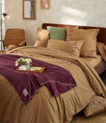 Taie d'oreiller Poésie d'automne brodée percale 50x70 - Sylvie Thiriez