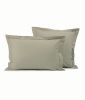 Taie d'oreiller uni en coton coloris chamois 80x100