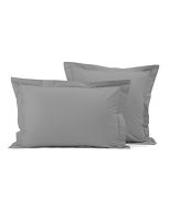 Taie d'oreiller uni en coton coloris gris alu 40x40 - Sylvie Thiriez