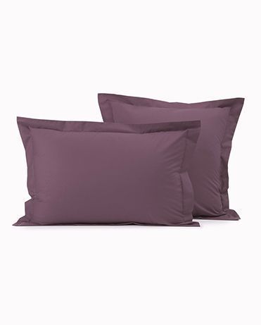 Taie d'oreiller uni en coton coloris raisin 50x70 - Sylvie Thiriez