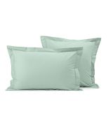 Taie d'oreiller uni en coton coloris vert fleur d'amandier 40x60 - Sylvie Thiriez