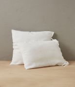 Taie d'oreiller uni en lin stonewashed coloris blanc 65x65 - Sylvie Thiriez