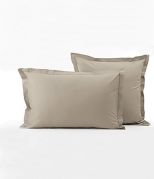 Taie d'oreiller uni en percale coloris Terre battue 40x40 - Sylvie Thiriez