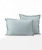 Taie d'oreiller uni en percale coloris bleu Givre 50x80