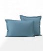 Taie d'oreiller uni en percale coloris bleu Vague 50x80