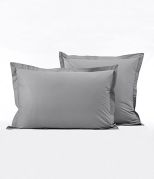 Taie d'oreiller uni en percale coloris gris Galet 50x80 - Sylvie Thiriez