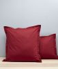 Taie d'oreiller uni en percale coloris rouge Massaï 65x65 65x65