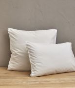 Taie d'oreiller uni en percale lavée coloris blanc Saline 50x70 - Sylvie Thiriez