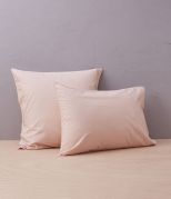 Taie d'oreiller uni en percale lavée coloris rose Nude 40x40 - Sylvie Thiriez