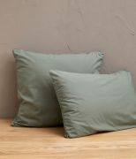 Taie d'oreiller uni percale lavée Vert sauge 50x80 - Sylvie Thiriez