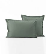 Taie d'oreiller uni percale vert alligator 40x40 - Sylvie Thiriez