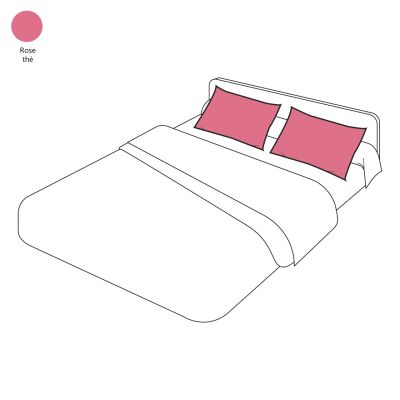 Taie d'oreiller uni rose thé percale 50x70 - Sylvie Thiriez