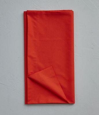 Taie de traversin uni en coton coloris orange Baie de goji 43x140 - Sylvie Thiriez