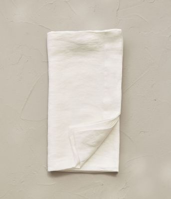 Taie de traversin uni en lin stonewashed coloris blanc 43x185 - Sylvie Thiriez