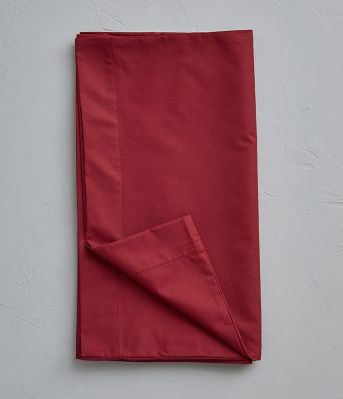 Taie de traversin uni en percale coloris rouge Massaï 43x185 - Sylvie Thiriez