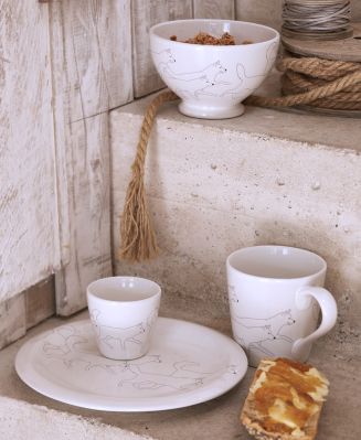 Tasse à café Trappeur impression chiens de traineaux céramique - Sylvie Thiriez