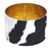 Abat-jour en peau de vache rond coloris noir/blanc Ø30Ht20 - Les Sculpteurs du lac