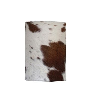 Abat jour rond peau de vache tricolore Ø20 H.30 cm - Les Sculpteurs du lac