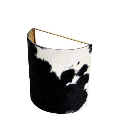 Applique en peau de vache demi-cercle coloris noir/blanc L25Ht27 - Les Sculpteurs du lac