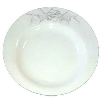 Assiette plate porcelaine motif cerfs - Les Sculpteurs du lac