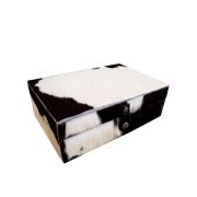 Boîte à bijou en peau de vache coloris noir/blanc - Les Sculpteurs du lac