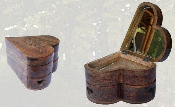 Boîte à bijoux bois Edelweiss - Les Sculpteurs du lac