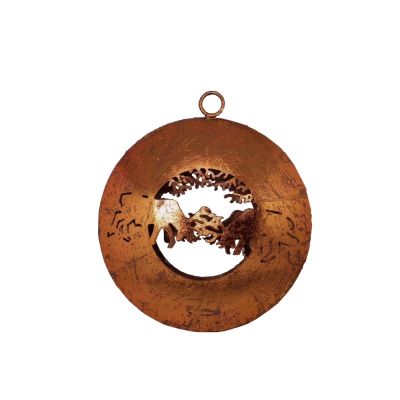 Boule à suspendre cerf en métal coloris cuivre - Les Sculpteurs du lac