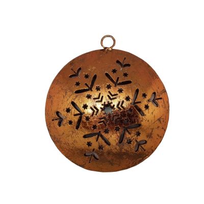 Boule à suspendre flocon en métal coloris cuivre - Les Sculpteurs du lac