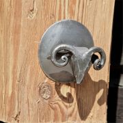 Bouton de porte tête de mouflon métal gris foncé - Les Sculpteurs du lac