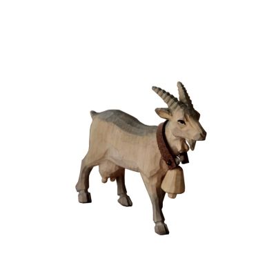 Chèvre en bois sculpté tilleul coloris blanc Ht5 - Les Sculpteurs du lac