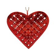 Coeur à suspendre en métal coloris rouge - Les Sculpteurs du lac