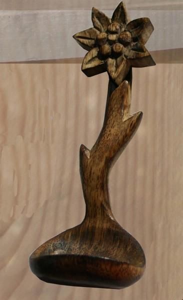 Cuillère bois Edelweiss 13cm - Les Sculpteurs du lac
