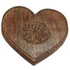 Dessous de plat coeur en bois brulé 23x23x3