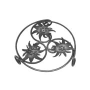 Dessous de plat motifs edelweiss acier vieilli brossé - Les Sculpteurs du lac