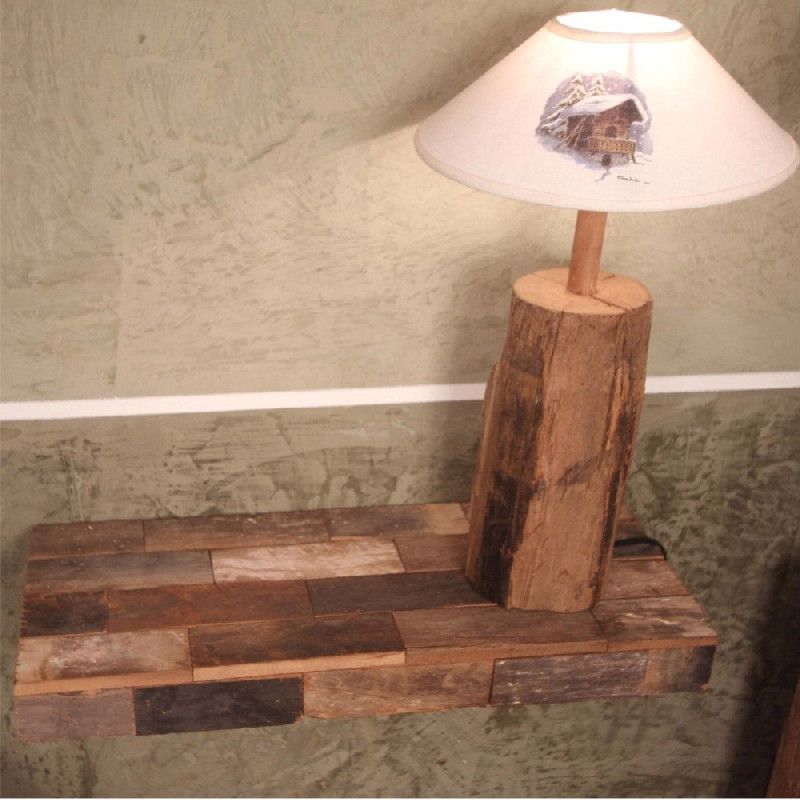 Etagère rectangulaire en lamelles de bois reconstitués Chalet 51x20x5 - Les Sculpteurs du lac