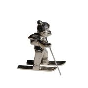 Figurine skieur décoratif aluminium - Les Sculpteurs du lac
