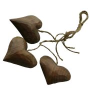 Grappe de 3 Coeurs en bois 9x9x3 - Les Sculpteurs du lac